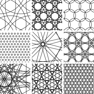 A 3x3 grid of samples from the app