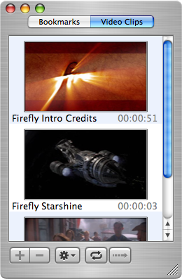 Video Clips Window in DVD Player
